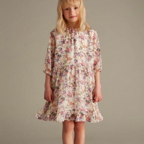 Bonpoint Other - NWT Bonpoint Couture Theale Silk Dress - Multicolor Floral - Ruffles - Size 4